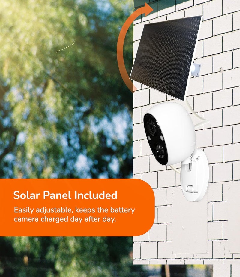 Sensforge 2.5K Solar Powered Outdoor Battery Camera, Smart AI Detection, 5W Solar Panel, Spotlight & Color Night Vision, Dual-Band WiFi (2.4/5GHz), 32GB SD Card, IP65 Weatherproof, No Fees - Image 2